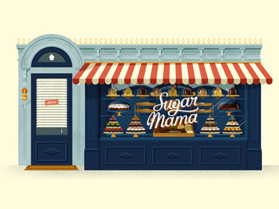 Sugar Mama cakery cakes cupcakes logo pattisserie shop store storefront