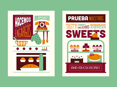 Lusco & Fusco III bakery design illustration lettering sweets type typography vector