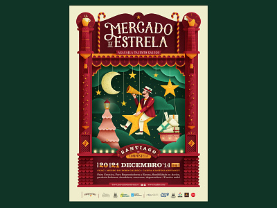 Mercado da Estrela 2014 christmas illustration market poster theatre