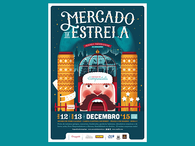 Mercado da Estrela 2015 christmas illustration poster street market
