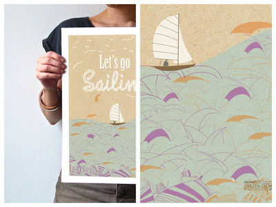 Let's Go Sailing! graphic design illustration lets go sailing outdoor activities