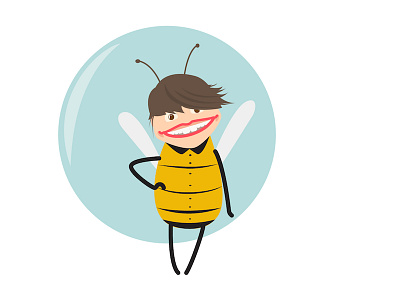 Just like a buzzin' Bee bee birthday character digital drawing drawing graphic design happy illustration