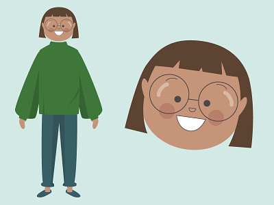 Girl with glasses character character design face girl glasses happy illustration teenager