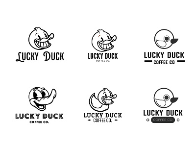 Lucky Duck Coffee Logo Concepts branding character icon logo