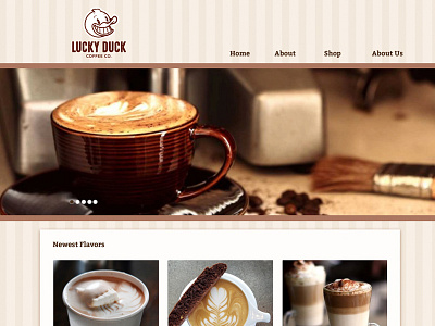 Lucky Duck Coffee LandingPage Variant branding landing page web design