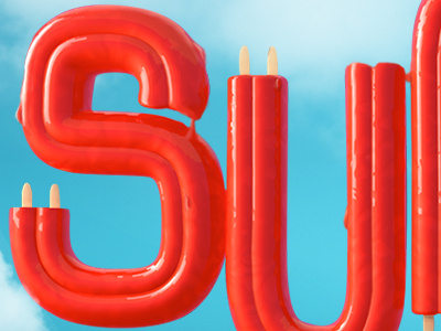 Summer Popsicle 3d c4d popsicle summer typography