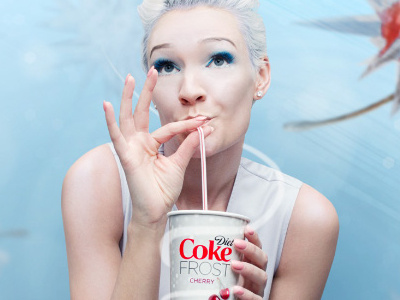 Diet Coke Frost cherry cold drink freeze frost ice