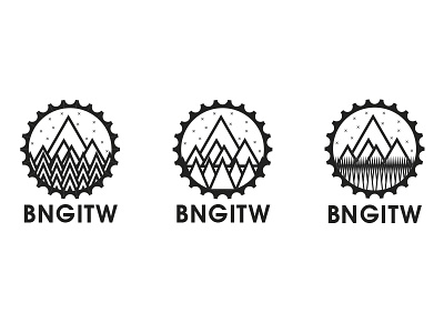 LOGO-VARIATIONS BNGITW branding downhill hills illustration logo mountainbike mountains nature park tress