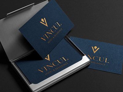 Hotel Vincul // BC Case Study branding branding and identity business card corporate design flowoh flowoh design gold identity design logo logo design branding logo design concept luxurious mockup