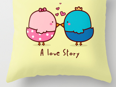 A Love Story birds childrens childs illustration pillow product design products society6