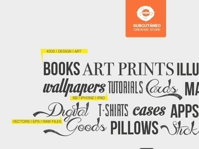 Subcutaneo Creative Store appstore art prints arte books design diseño fonts illustration productos