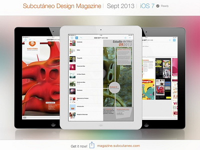 Subcutaneo Design Magazine I iOS 7 Ready apple design magazine diseño gui ilustracion ios ios 7 ipad magazine multimedia revista diseño subcutaneo