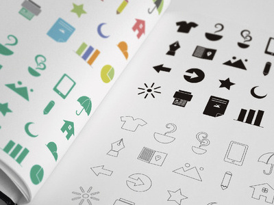 20 Flat Random Icons Pack