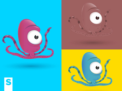 Octopus Colors animals character design cyan fish illustration ocean octopus pet pulp sea subcutaneo yellow
