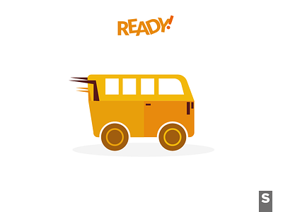 Ready! bus car conceptual graphics icon iconography illustration infographic orange transport transportation