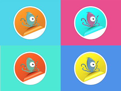 Octopus Sticker character color illustration inspiration octopus pop art stickers