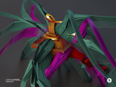 Geometric Colorful Abstract Swan 3d abstract art art direction concept concept art direction modeling swan