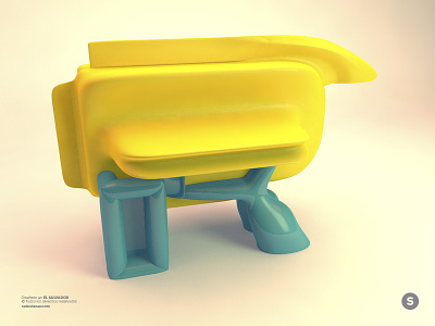 Letter R – 3D WIP 3d 4d cinema font fuente isolated tipografia type work yellow