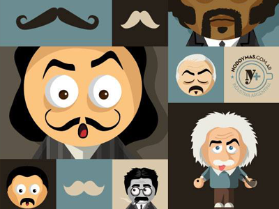 Movember Moustaches character cool dali einstein fashion illustration moustache movember nodoymas vector