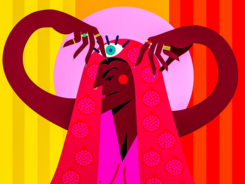 The High Priestess character design vector illustration