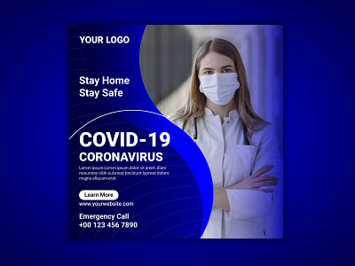 Coronavirus Social Media Banner Template branding design instagram prevention virus
