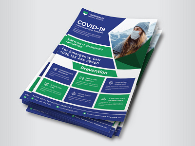 Coronavirus covid-19 medical health flyer template
