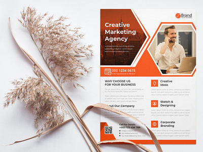 Modern creative agency business flyer design template