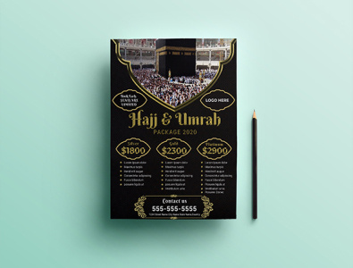 Umrah & Hajj Flyer Template branding design flyer design logo trifold brochure