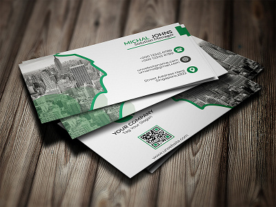 Green business card template