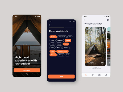 Low Onboarding Budget Trip budget trip graphic design interface low onboarding travel app ui ux
