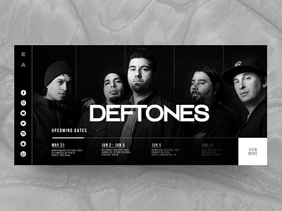 Homepage - Deftones - Music band deftones design events homepage main page minimalism music music band product page retouch tickets ui ux web web design website