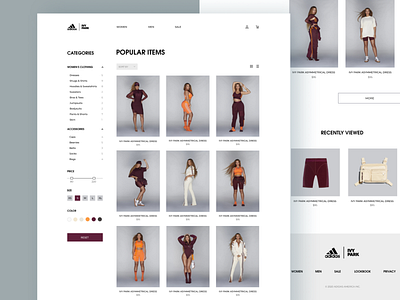 Online shop - adidas x IVY PARK - Catalog adidas beyonce branding design illustration online shop ui ux web design