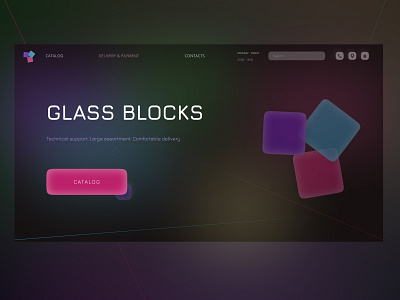 Glass blocks store design ui web webdesign