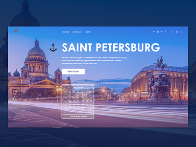 Home page website Saint Petersburg Concept