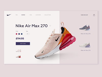 Concept Product Card Nike Store card concept design nike nike air nike air max product card store ui ux web webdesign