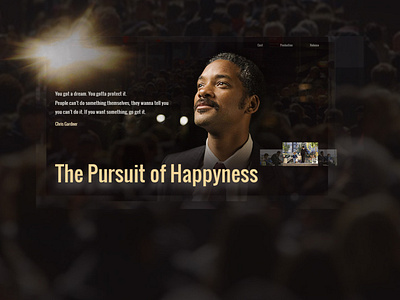 Design concept film Pursuit of Happyness concept design film movie ui web webdesign