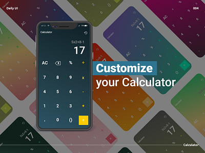 Daily UI 004 | Calculator calculator colours customize dailyui dailyui 004 design graphicdesign mobile design mobile ui ui ui design ux web web design