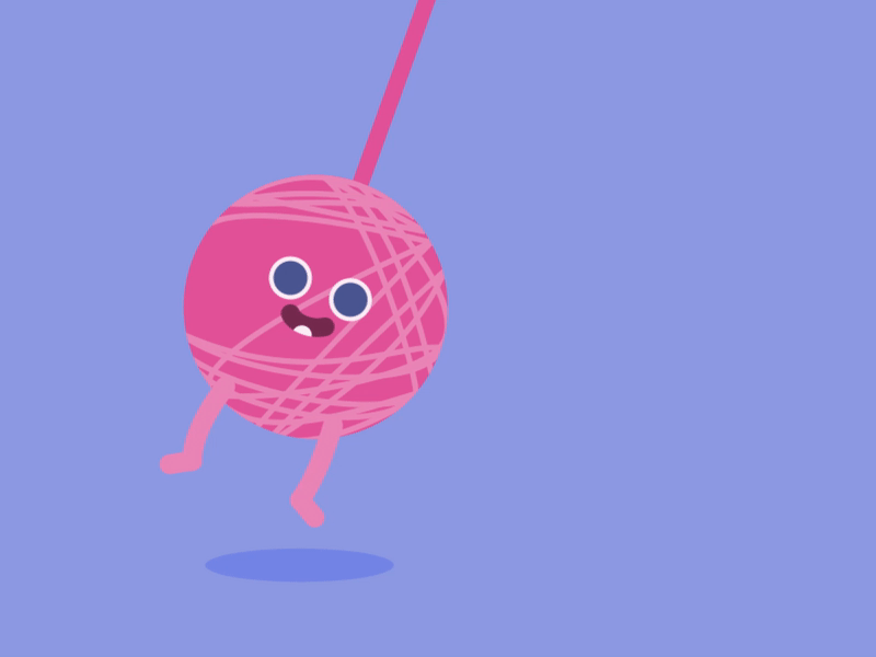 Yarn Ball 2d animation after effects aftereffects animated gif animated loops animation ball motion graphics swing swinging