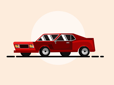 Classic Car cars flat art illustraion illustrator