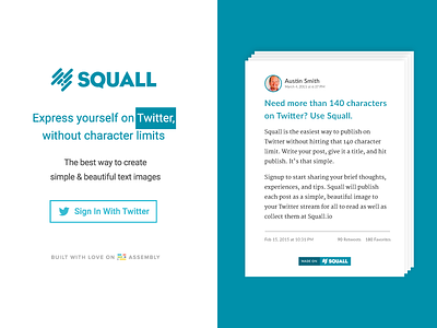 Squall Landing Page landing page squall ui web design