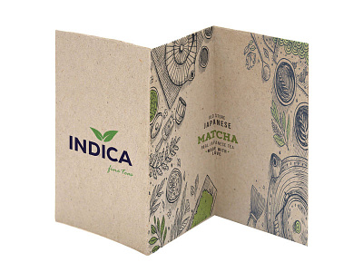Indica Fine Teas Menu branding design illustration logo menu design vector