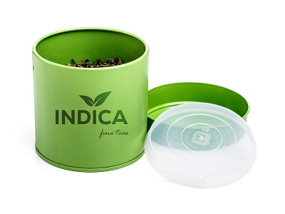 Indica Fine Teas Container branding design logo packaging vector