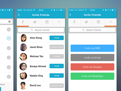 Invite friends screen app app design application design interface invite ios screen ui ui design user interface ux