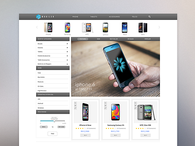 Mobiler business e commerce homepage icon interface marketplace mobile phone shop smartphone web website
