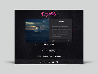 Dangerdisko album audio disco music music album sound ui uiux ux web web design website