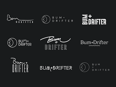 Bum + Drifter Logo Explorations brand branding design design studio digital freelance designer identity kuala lumpur logo logo design typography website