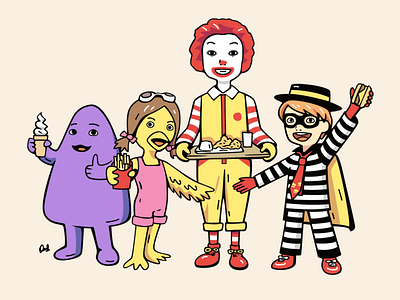 McD Mascots art drawing fast food illustration mascots mcd mcdonalds