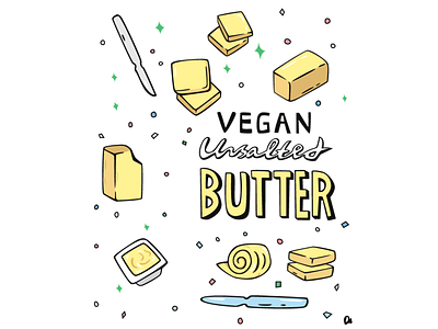 Unsalted butter art artwork butter drawing food food illustration illustration packaging unsalted