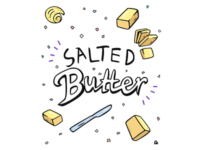 Salted butter art artwork butter drawing food food illustration illustration packaging salted