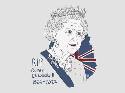 RIP Queen Elizabeth II art drawing england illustration portrait queen queen elizabeth ii rip sketch united kingdom